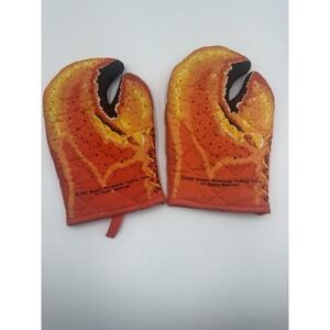 Vintage Lobster Claw Oven Mitts BOSTON WAREHOUSE TRADING CORP Crab Pair of 2